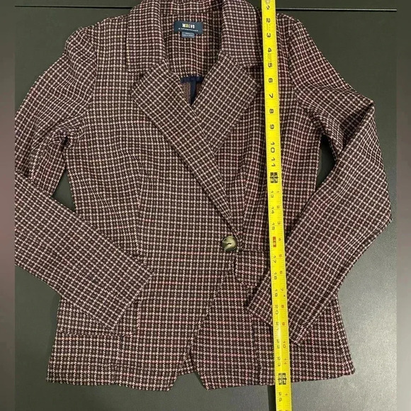 Anthropologie Maeve Brown Plaid Blazer Collegiate Stretch Prep Preppy - Picture 10 of 14